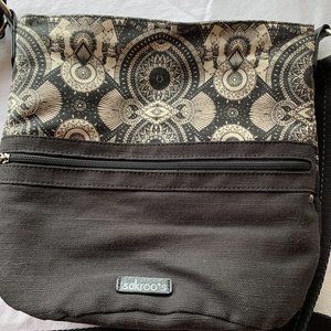 The Sak Sak Roots Crossbody Bag, Black/White  Print, Xtra Long Handle, Roomy